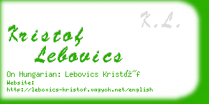 kristof lebovics business card